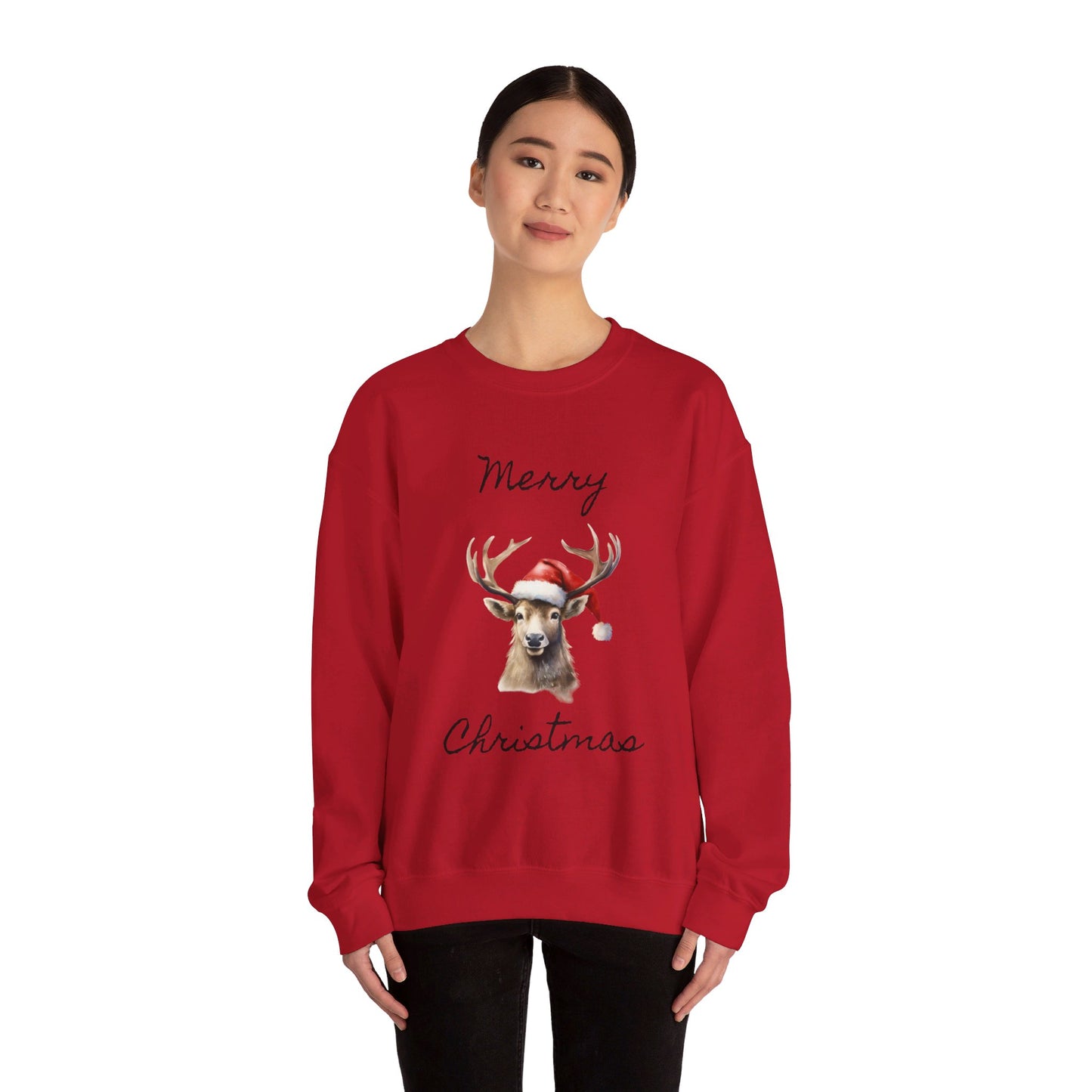 Christmas Deer Unisex Heavy Blend™ Crewneck Sweatshirt