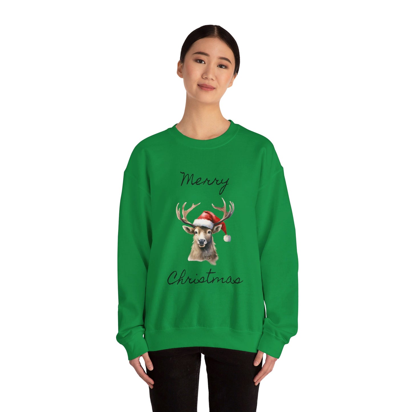 Christmas Deer Unisex Heavy Blend™ Crewneck Sweatshirt