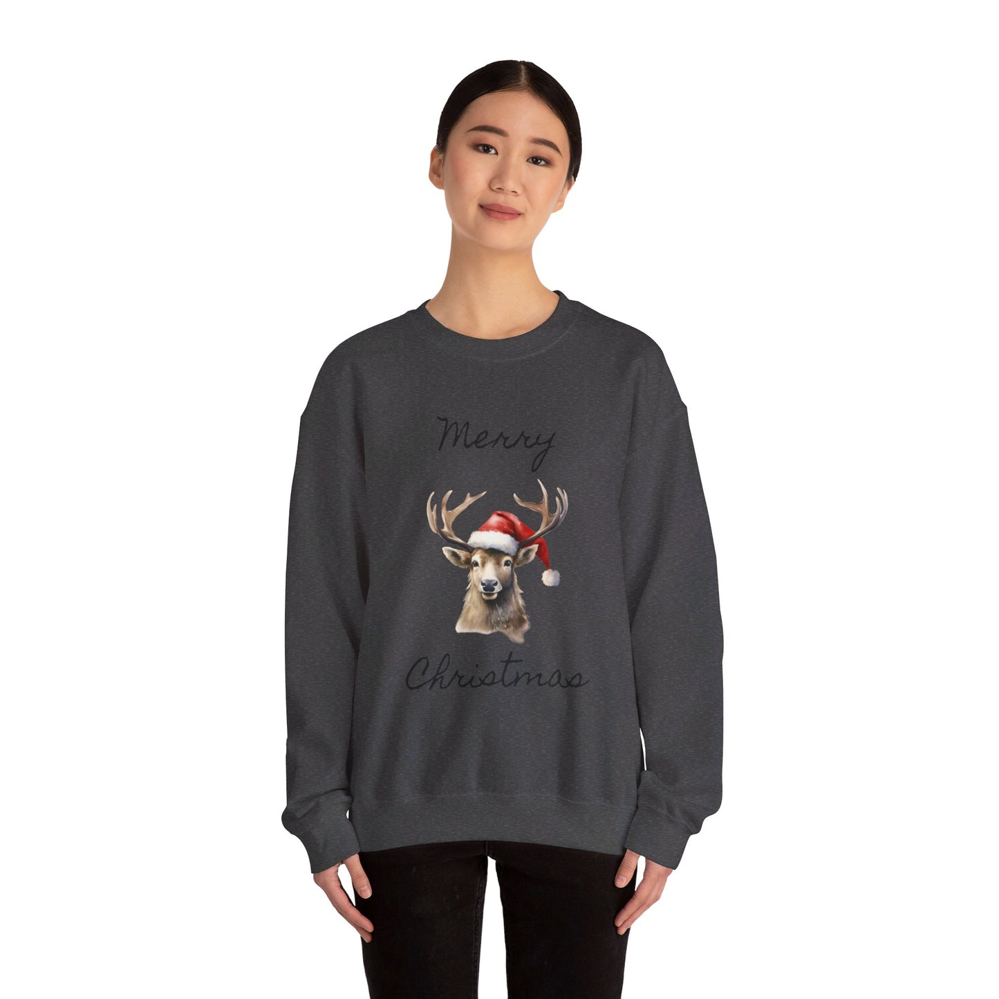 Christmas Deer Unisex Heavy Blend™ Crewneck Sweatshirt