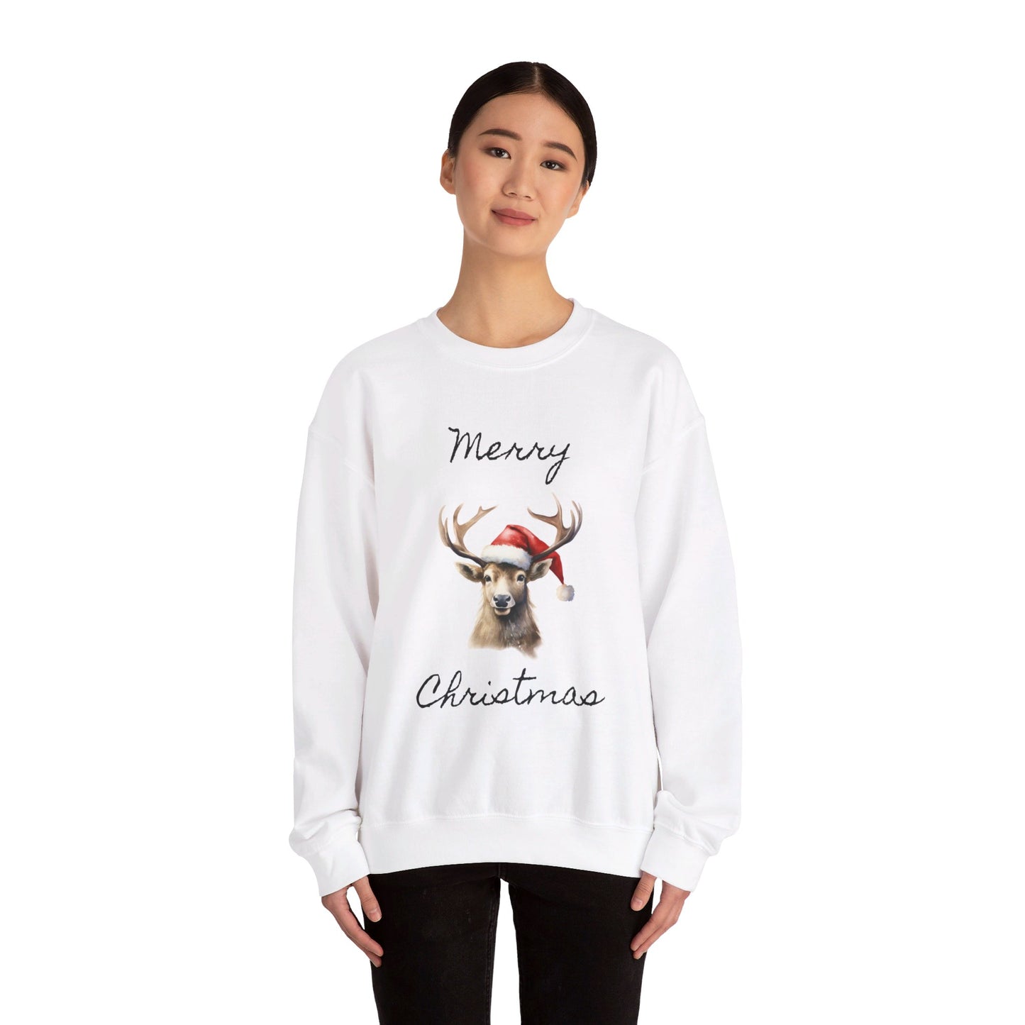 Christmas Deer Unisex Heavy Blend™ Crewneck Sweatshirt